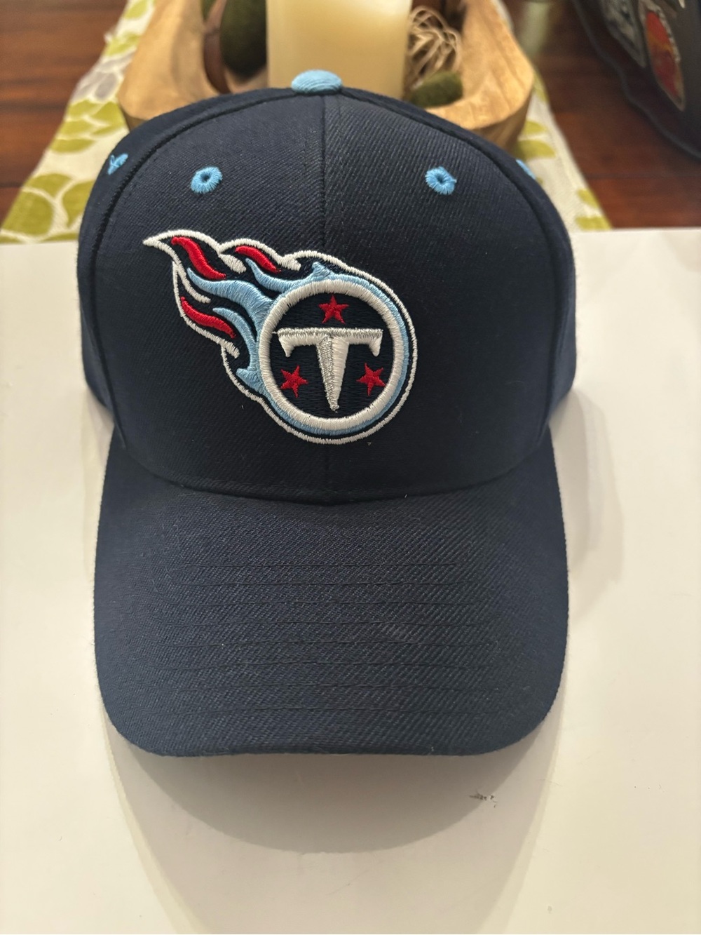Reebok Navy Baseball Cap with Light Blue and Red Logo Tennessee Titans NWT